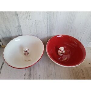 Unique‎ hiding snowman bowl set be Merry happy holidays Xmas home decor
